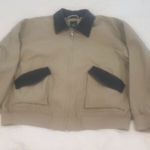 Wild Fable Tan Bomber Jacket with Black Accents